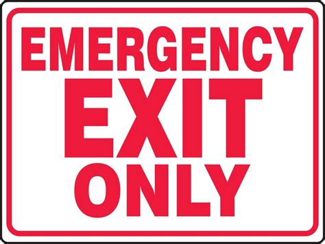 Emergency Exit Only Sign Free Printable